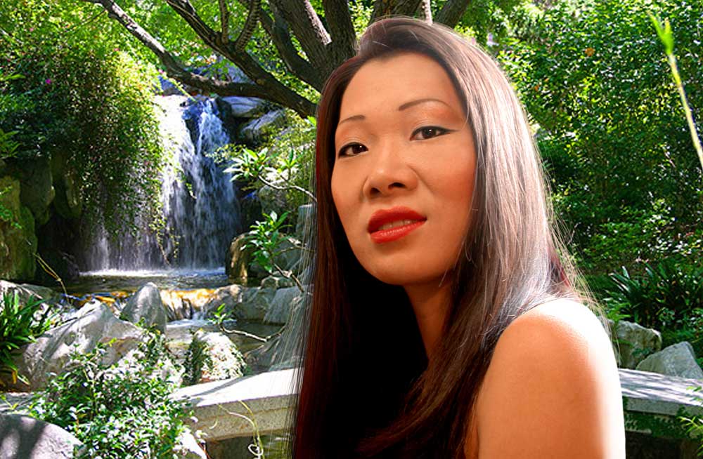 Mary in water garden